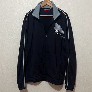 *PUMA Track Jacket Blue Full Zip Large Chest Logo Sport Lifestyle Men's Size XXL